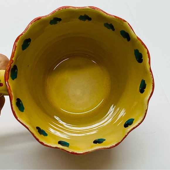 Neiman Marcus Pottery Oversized Mug/Coffee Cup Floral Made Italy French Country - Picture 5 of 11